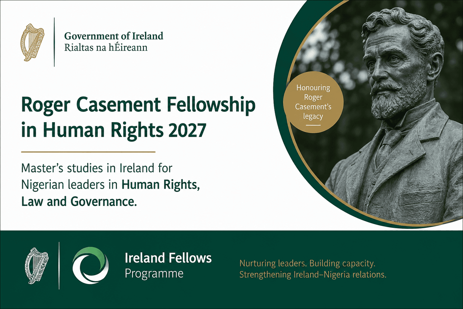 Ireland Fellows Programme Roger Casement Fellowship 2027 Applications Open for Nigeria