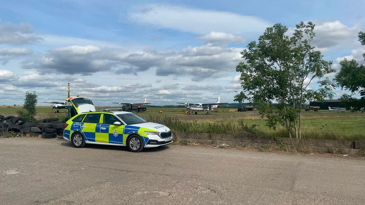 Crime scene investigators spotted at Langar Airfield after 'skydiving incident'