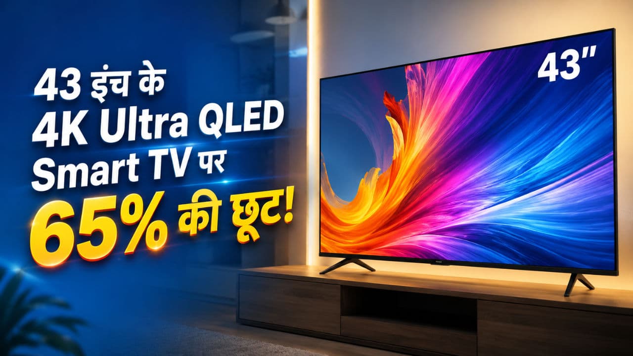 65 प्रतिशत की छूट में मिल रहा 43 इंच का 4K Ultra Smart QLED TV, Prime Day Sale में महा बचत!