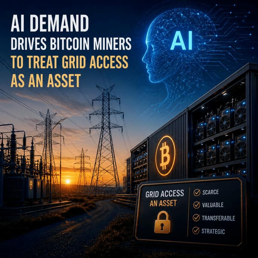 AI Demand Drives Bitcoin Miners to Treat Grid Access as an Asset
