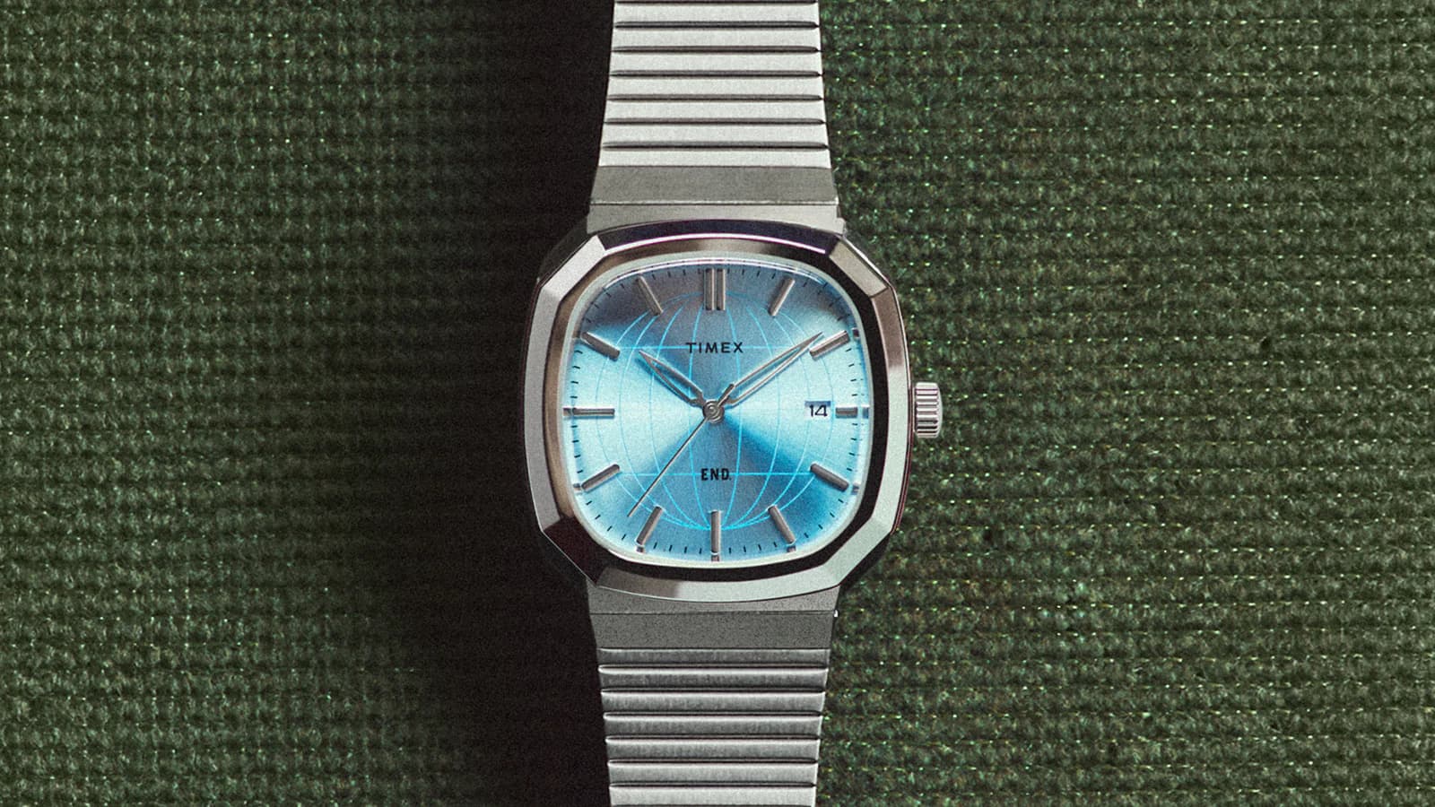 style 1981 Reissue watch with ice blue dial and 35mm design