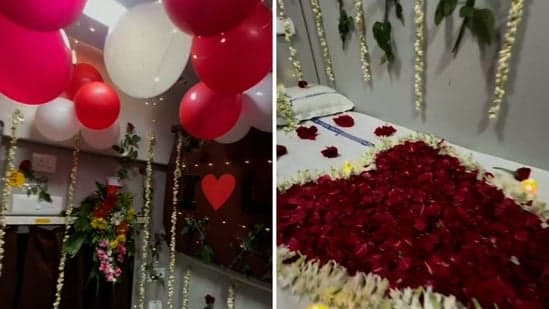 ‘Suhagrat Express’: 1st AC coupe decorated like bedroom with flowers, balloons, fairy lights